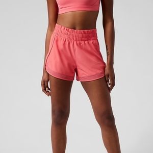 Athleta High Rise Mesh Racer Shorts